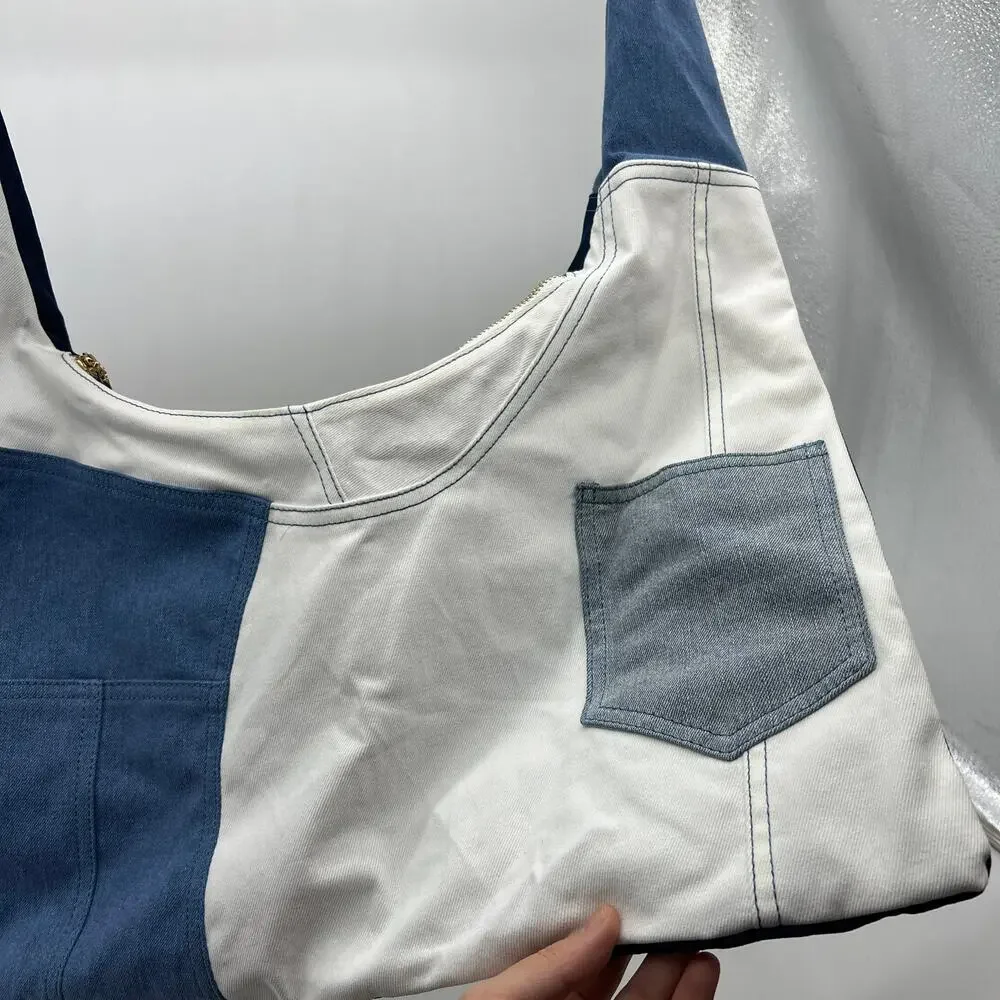Attitudes by Renee Denim Patchwork Shoulder Bag Denim Combo